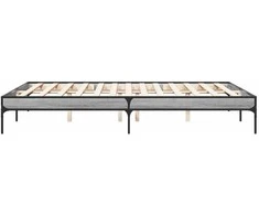 Lova Lovos rėmas, pilkas ąžuolo, 140x200cm, apdirbta mediena/metalas