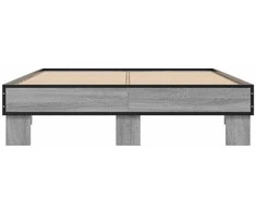 Lova Lovos rėmas, pilkas ąžuolo, 140x200cm, apdirbta mediena/metalas