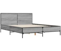 Lova Lovos rėmas, pilkas ąžuolo, 150x200cm, apdirbta mediena/metalas