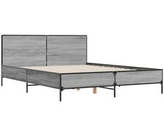 Lova Lovos rėmas, pilkas ąžuolo, 160x200cm, apdirbta mediena/metalas