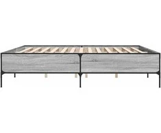 Lova Lovos rėmas, pilkas ąžuolo, 180x200cm, apdirbta mediena/metalas