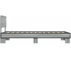 Lova Lovos rėmas, pilkas ąžuolo, 75x190cm, apdirbta mediena/metalas