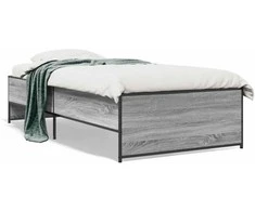 Lova Lovos rėmas, pilkas ąžuolo, 75x190cm, apdirbta mediena/metalas