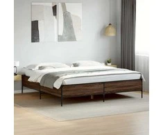 Lova Lovos rėmas, rudas ąžuolo, 180x200cm, apdirbta mediena/metalas