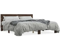 Lova Lovos rėmas, rudas ąžuolo, 200x200cm, apdirbta mediena/metalas