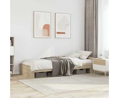 Lova Lovos rėmas be čiužinio, sonoma, 100x200cm, apdirbta mediena