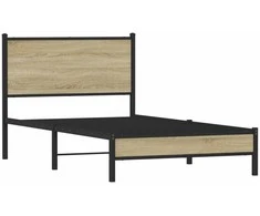 Lova Lovos rėmas be čiužinio, sonoma ąžuolo, 107x203cm, metalas