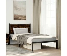 Lova Lovos rėmas be čiužinio, dūminio ąžuolo, 107x203cm, metalas