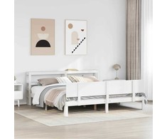 Lovos rėmas su galvūgaliu be čiužinio, baltas, 180x200cm