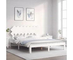 Lova Lovos rėmas be čiužinio, baltas, 160x200cm, pušies masyvas
