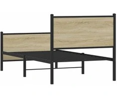 Lova Lovos rėmas be čiužinio, sonoma ąžuolo, 80x200cm, metalas