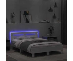 Lova Lovos rėmas su galvūgaliu ir LED, baltos spalvos, 120x190cm