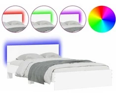 Lova Lovos rėmas su galvūgaliu ir LED, baltos spalvos, 135x190cm
