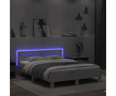 Lova Lovos rėmas su galvūgaliu ir LED, baltos spalvos, 140x200cm