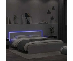 Lova Lovos rėmas su galvūgaliu ir LED, baltos spalvos, 200x200cm