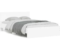 Lova Lovos rėmas su galvūgaliu ir LED, baltos spalvos, 135x190cm