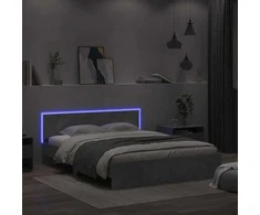 Lova Lovos rėmas su galvūgaliu ir LED, betono pilkas, 160x200cm
