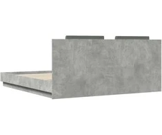 Lova Lovos rėmas su galvūgaliu ir LED, betono pilkas, 200x200cm