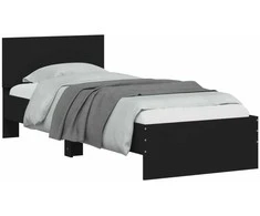 Lova Lovos rėmas su galvūgaliu ir LED lemputėmis, juodas, 75x190cm