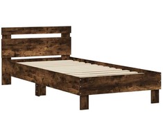 Lovos rėmas su galvūgaliu ir LED lemputėmis, dūminis, 75x190cm
