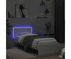 Lova Lovos rėmas su galvūgaliu ir LED lemputėmis, baltas, 90x200cm