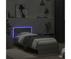 Lova Lovos rėmas su galvūgaliu ir LED lemputėmis, pilkas, 75x190cm