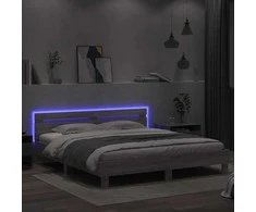 Lova Lovos rėmas su galvūgaliu ir LED, pilkas ąžuolo, 180x200cm