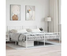 Lova Lovos rėmas su galvūgaliu/kojūgaliu, baltas, 180x200cm, metalas