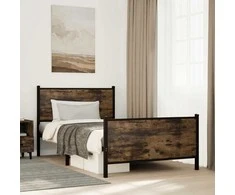 Lova Lovos rėmas be čiužinio, dūminio ąžuolo, 107x203cm, metalas