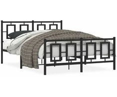 Lova Lovos rėmas su galvūgaliu/kojūgaliu, juodas, 135x190cm, metalas