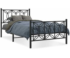 Lova Lovos rėmas su galvūgaliu/kojūgaliu, juodas, 100x200cm, metalas