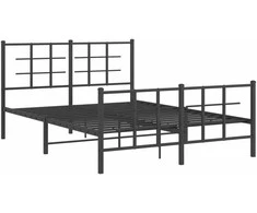 Lova Lovos rėmas su galvūgaliu/kojūgaliu, juodas, 135x190cm, metalas