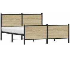 Lova Lovos rėmas be čiužinio, sonoma ąžuolo, 137x190cm, metalas