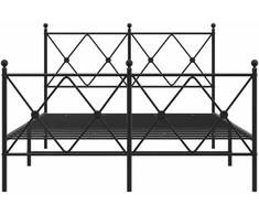 Lovos rėmas su galvūgaliu/kojūgaliu, juodas, 120x200cm, metalas