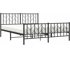 Lovos rėmas su galvūgaliu/kojūgaliu, juodas, 160x200cm, metalas