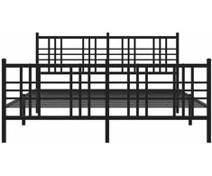Lovos rėmas su galvūgaliu/kojūgaliu, juodas, 150x200cm, metalas