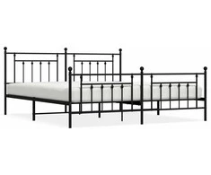 Lovos rėmas su galvūgaliu/kojūgaliu, juodas, 200x200cm, metalas