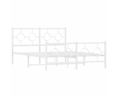 Lova Lovos rėmas su galvūgaliu/kojūgaliu, baltas, 140x190cm, metalas
