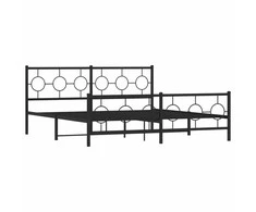 Lova Lovos rėmas su galvūgaliu/kojūgaliu, juodas, 183x213cm, metalas
