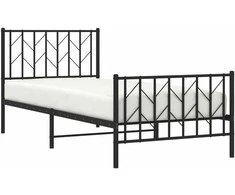 Lova Lovos rėmas su galvūgaliu/kojūgaliu, juodas, 90x190cm, metalas