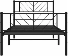Lova Lovos rėmas su galvūgaliu/kojūgaliu, juodas, 100x200cm, metalas
