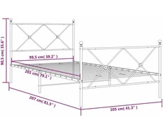 Lovos rėmas su galvūgaliu/kojūgaliu, baltas, 100x200cm, metalas