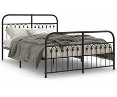 Lova Lovos rėmas su galvūgaliu/kojūgaliu, juodas, 137x190cm, metalas