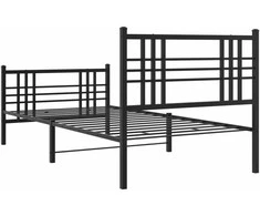 Lovos rėmas su galvūgaliu/kojūgaliu, juodas, 90x190cm, metalas