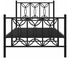 Lova Lovos rėmas su galvūgaliu/kojūgaliu, juodas, 75x190cm, metalas
