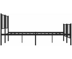 Lovos rėmas su galvūgaliu/kojūgaliu, juodas, 200x200cm, metalas