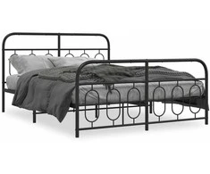 Lova Lovos rėmas su galvūgaliu/kojūgaliu, juodas, 135x190cm, metalas