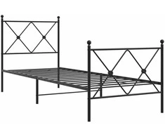 Lovos rėmas su galvūgaliu/kojūgaliu, juodas, 80x200cm, metalas