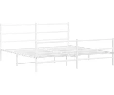 Lova Lovos rėmas su galvūgaliu/kojūgaliu, baltas, 200x200cm, metalas