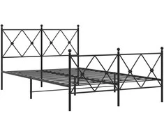 Lova Lovos rėmas su galvūgaliu/kojūgaliu, juodas, 120x190cm, metalas